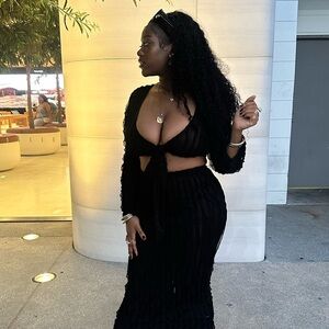 Elegant Black Women's Two Piece Set